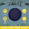 FabricLA 30" Dark Navy Blue Faux Fur Christmas Tree Skirt - Fluffy Plush Tree Skirt (72cm) for Holiday Decorations